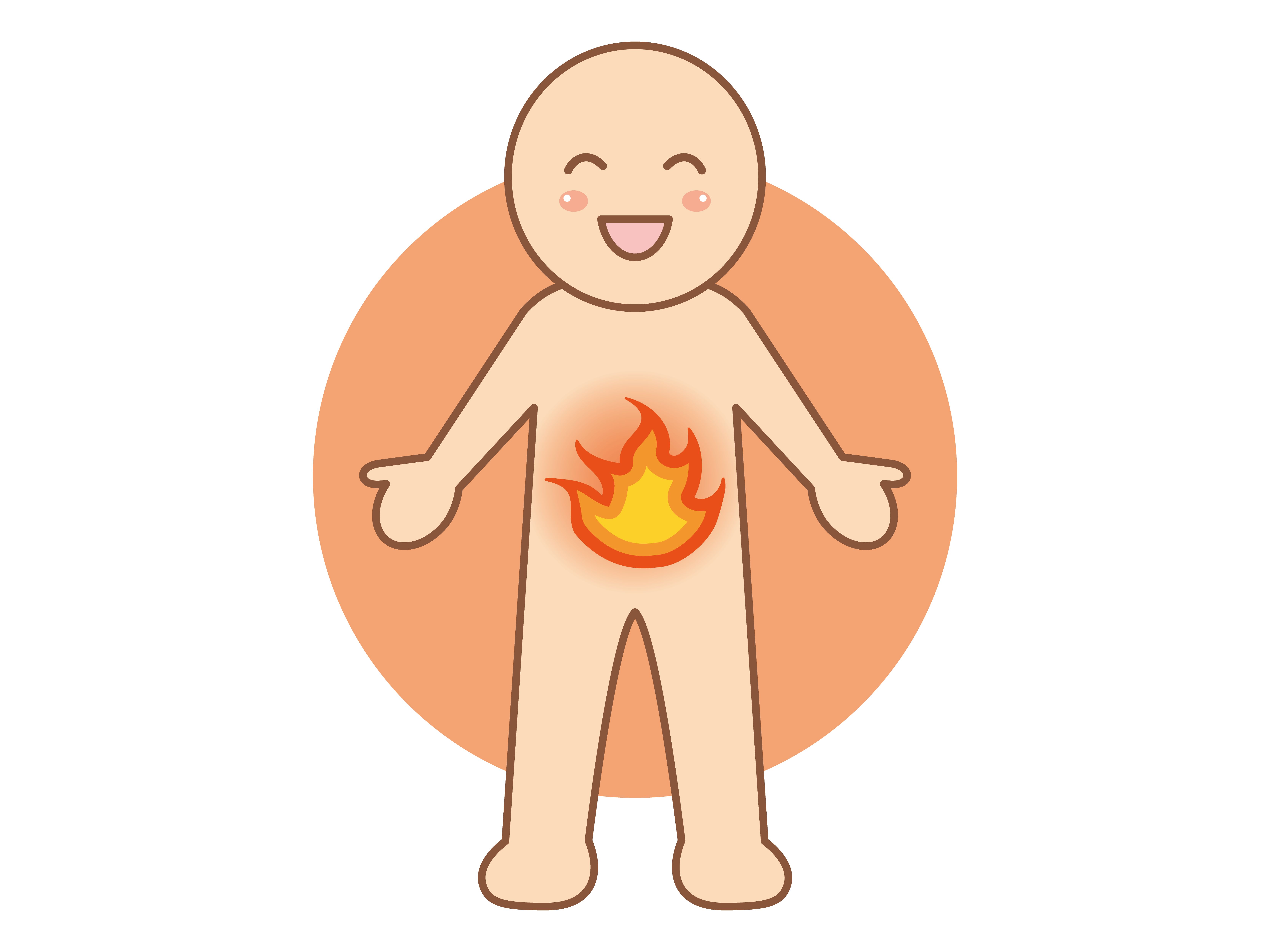 体内でのエネルギー燃焼をイメージしたイラスト