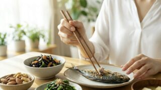 内側からのスキンケア。ミネラル（栄養）を食事で摂る美肌ケアのイメージ
