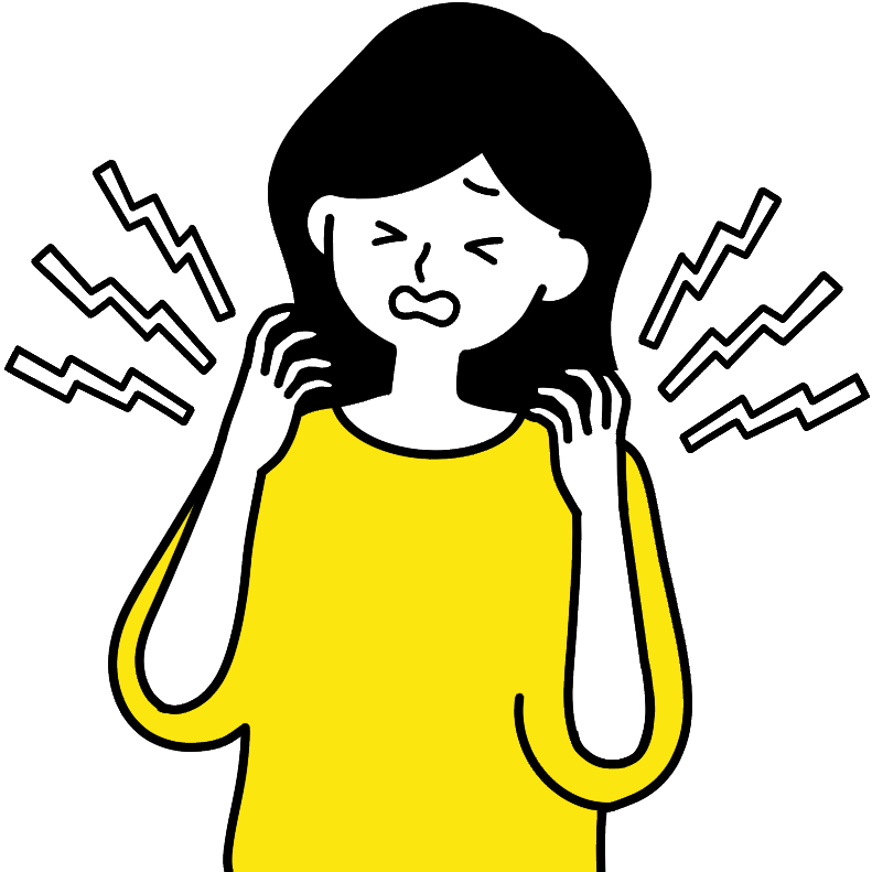 夏の汗による肌トラブルやキメの乱れ、刺激に悩む女性のイメージイラスト