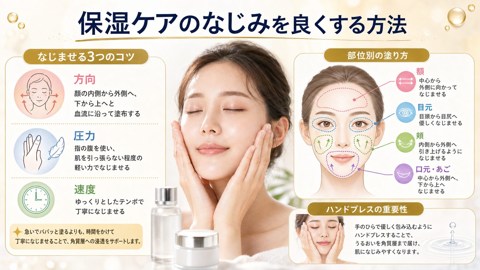 保湿ケアのなじみを良くする方法