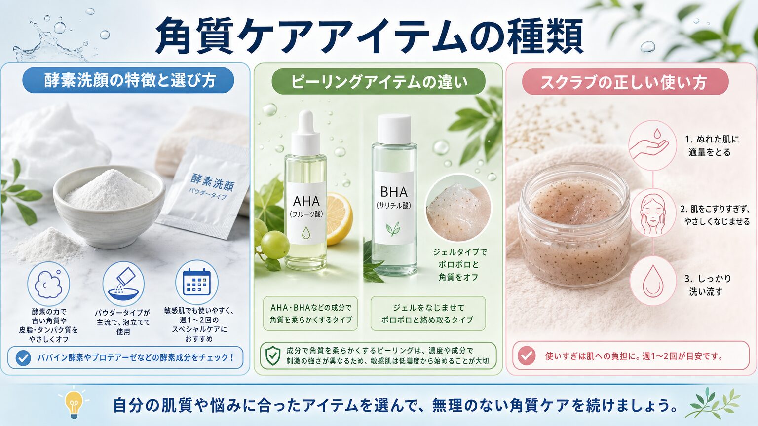 角質ケアアイテムの種類