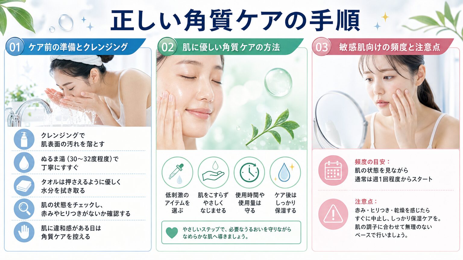 正しい角質ケアの手順