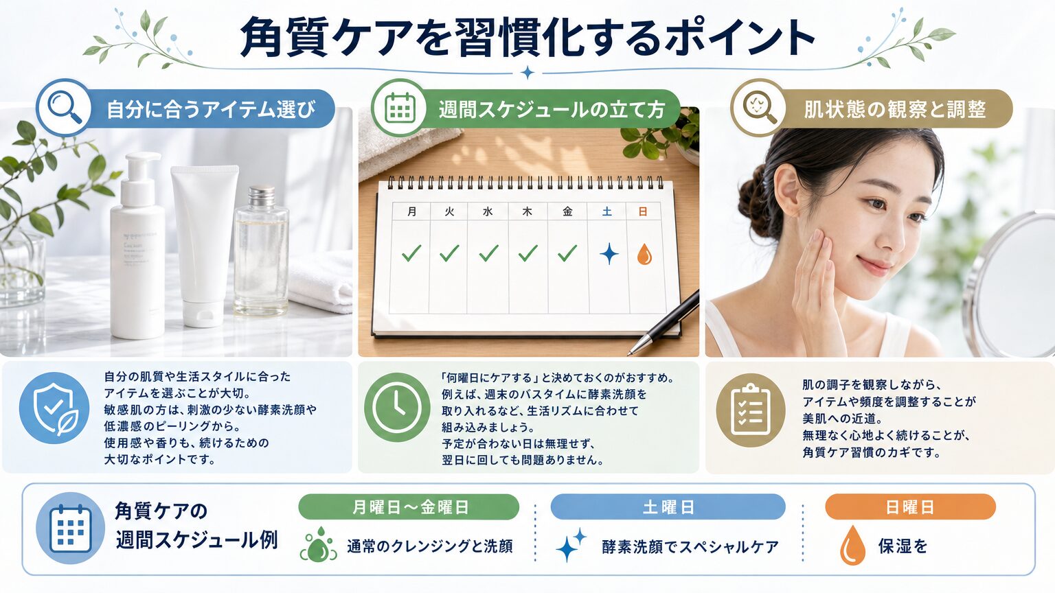 角質ケアを習慣化するポイント
