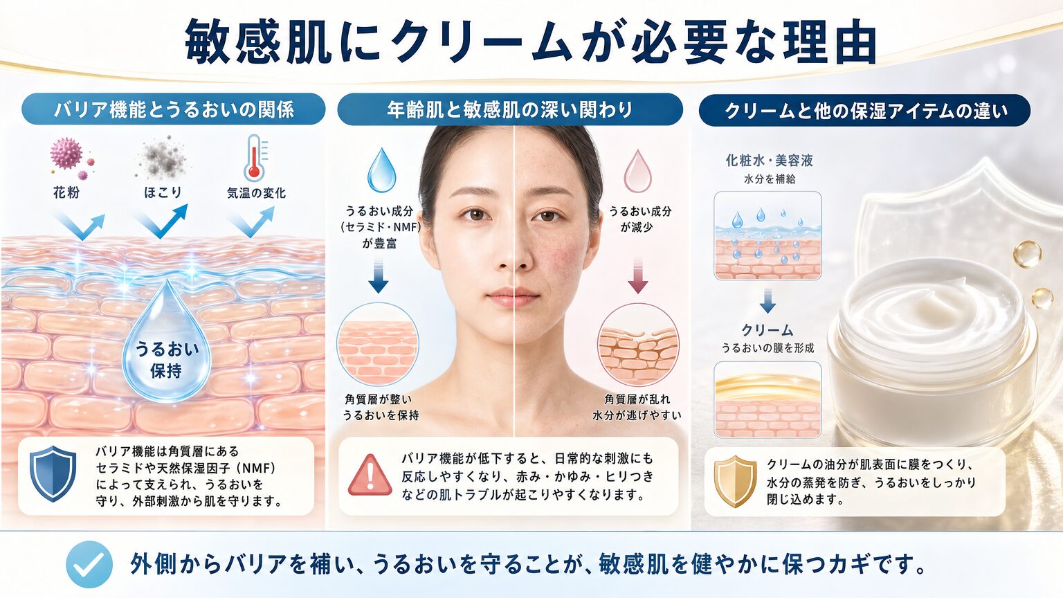 敏感肌にクリームが必要な理由