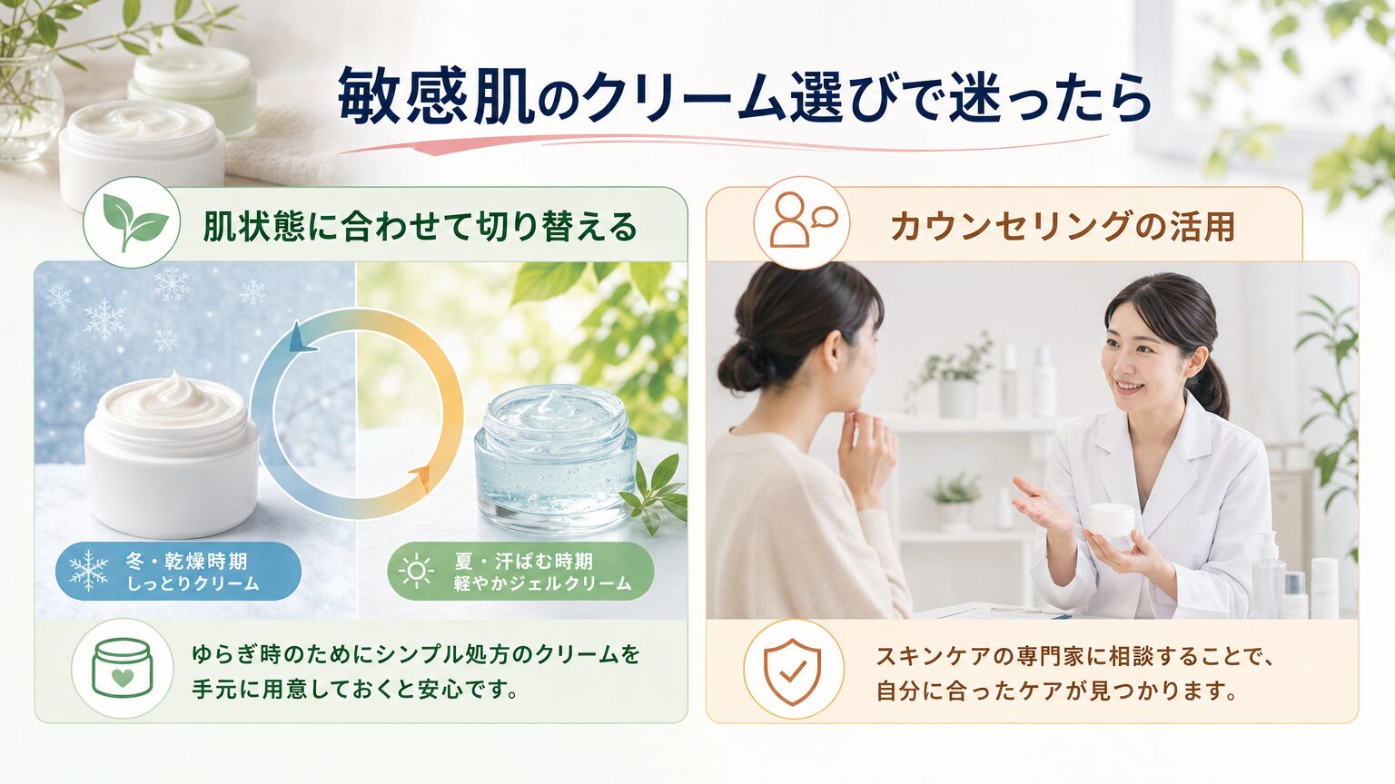 敏感肌のクリーム選びで迷ったら