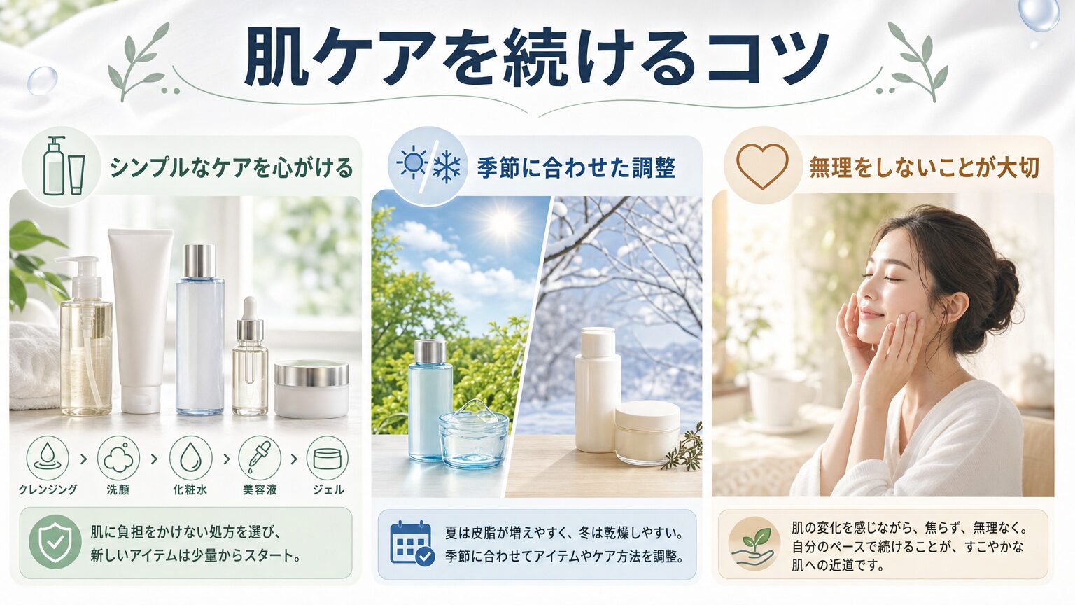 肌ケアを続けるコツ