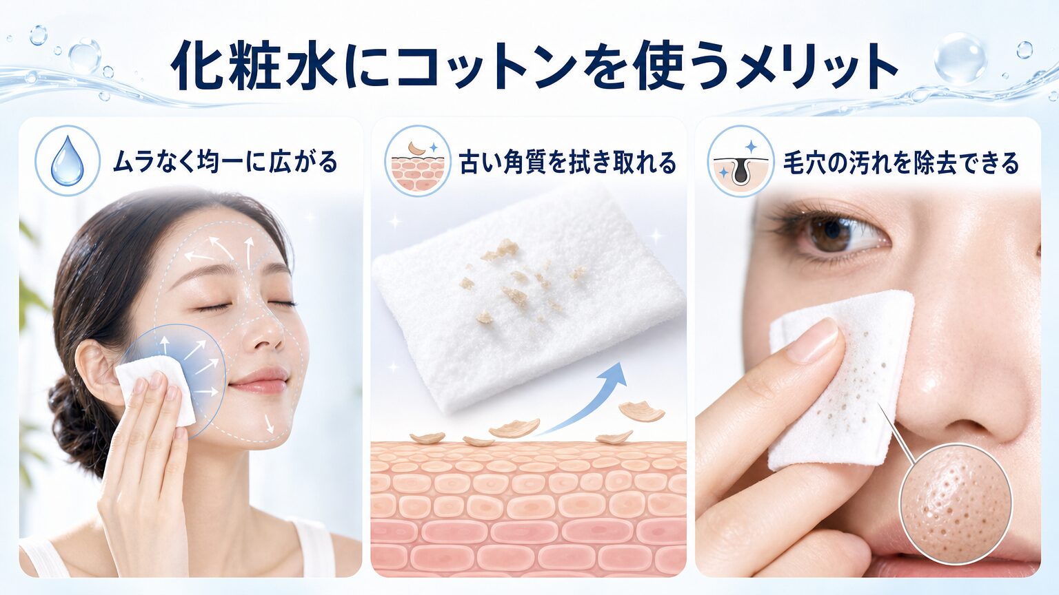 化粧水にコットンを使うメリット