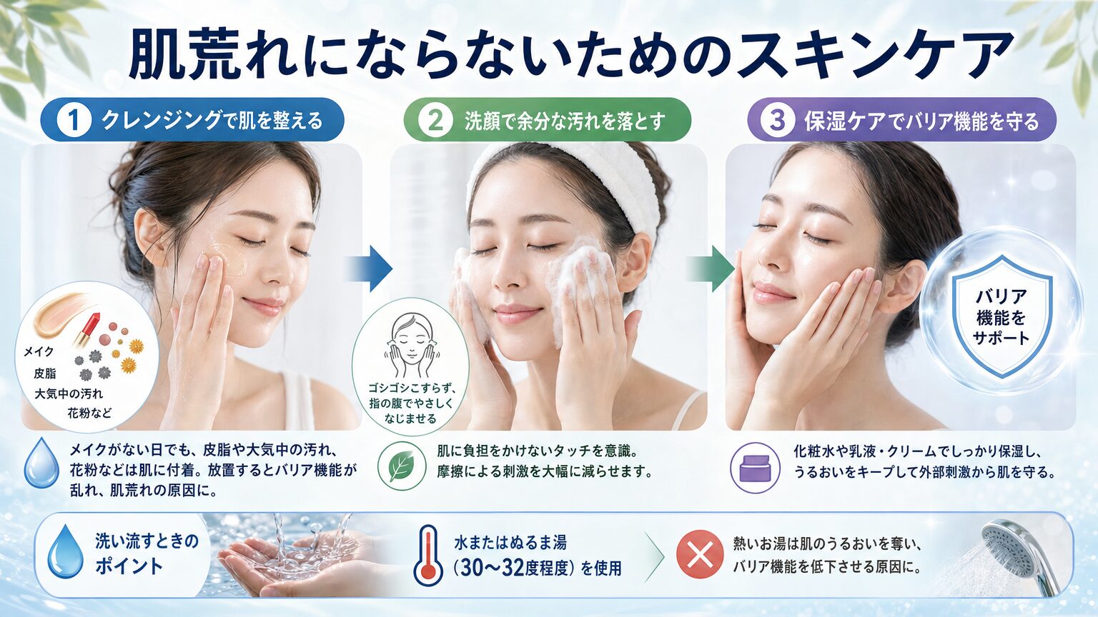 肌荒れにならないためのスキンケア