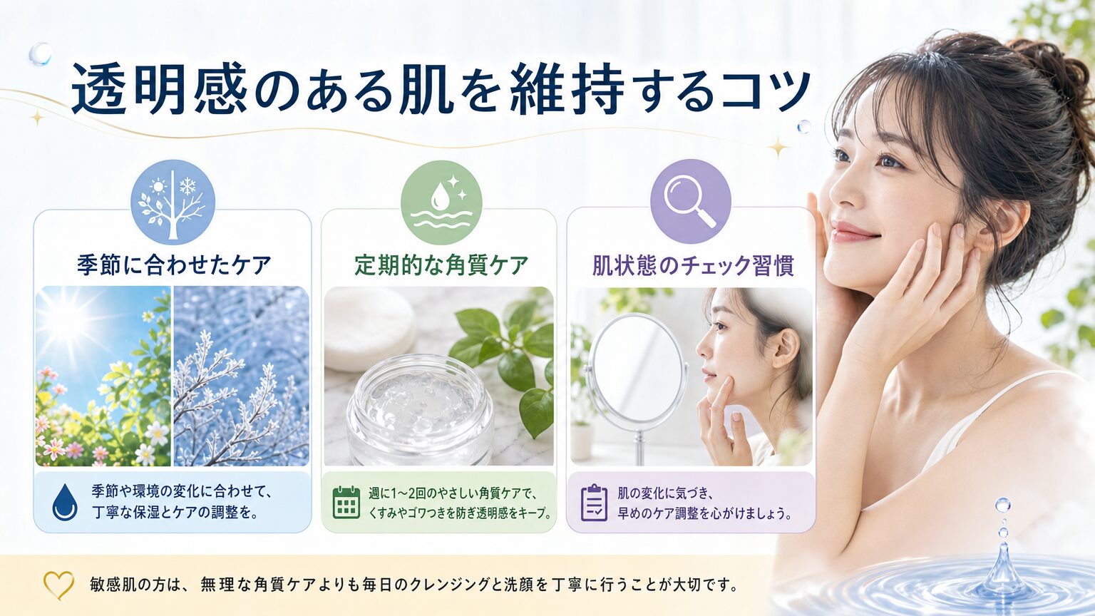 透明感のある肌を維持するコツ
