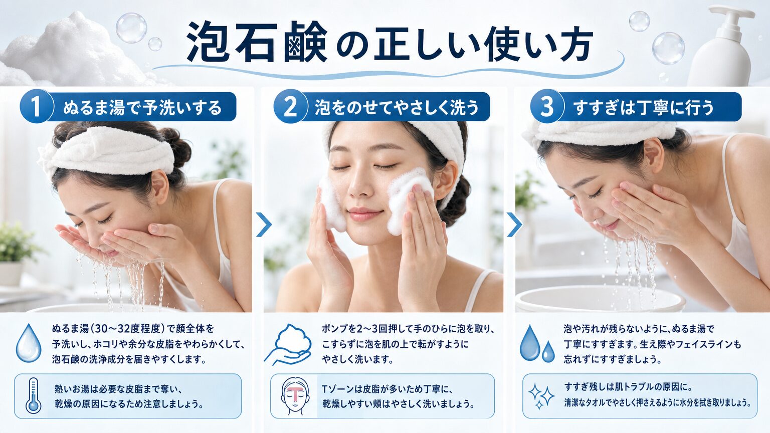 泡石鹸の正しい使い方