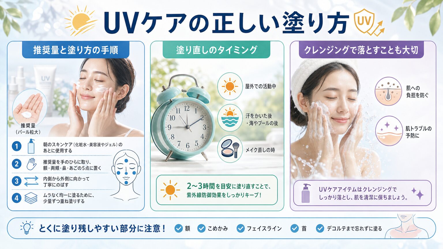UVケアの正しい塗り方