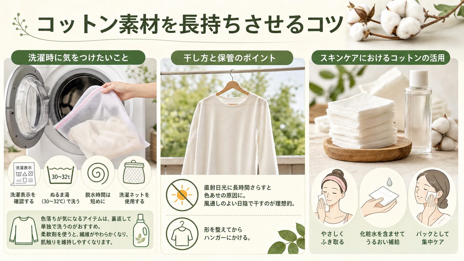 コットン素材を長持ちさせるコツ